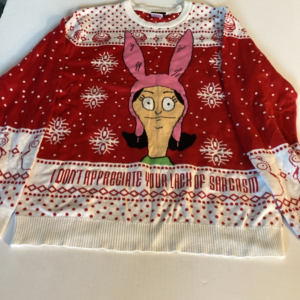 Bob’s Burgers Red Graphic Holiday Christmas Ugly Sweater
